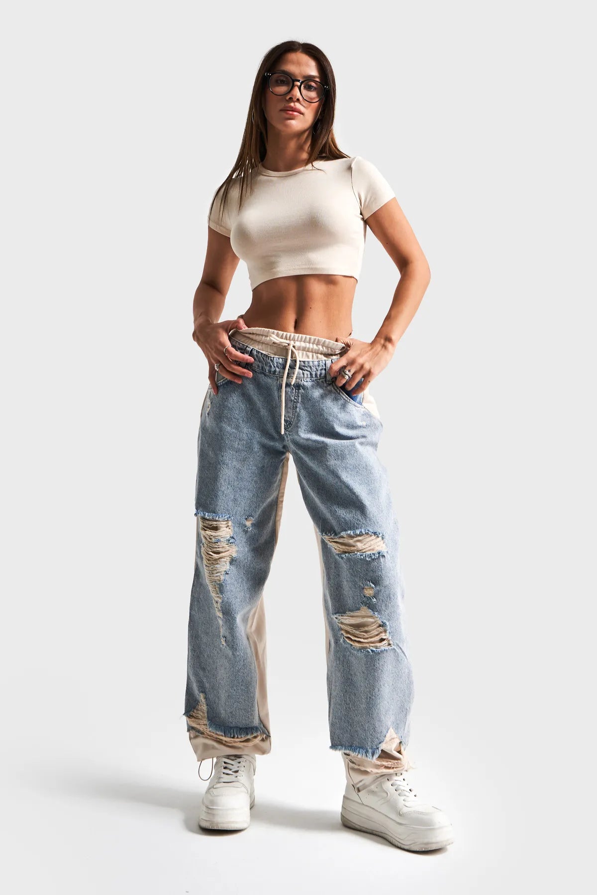 Ripped Denim Sweats