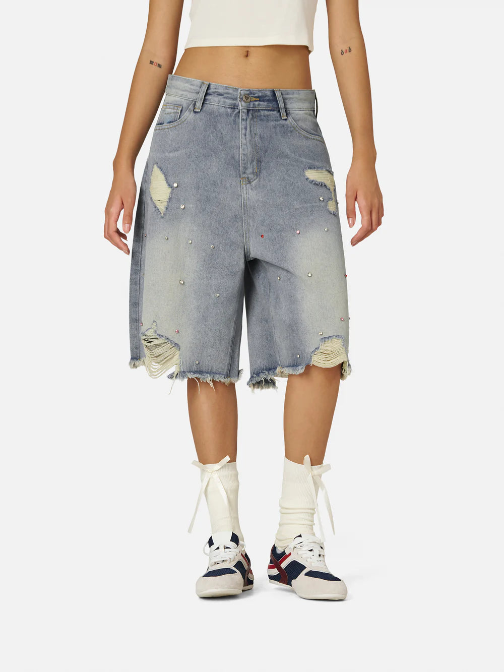 Rhinestone Application Jorts