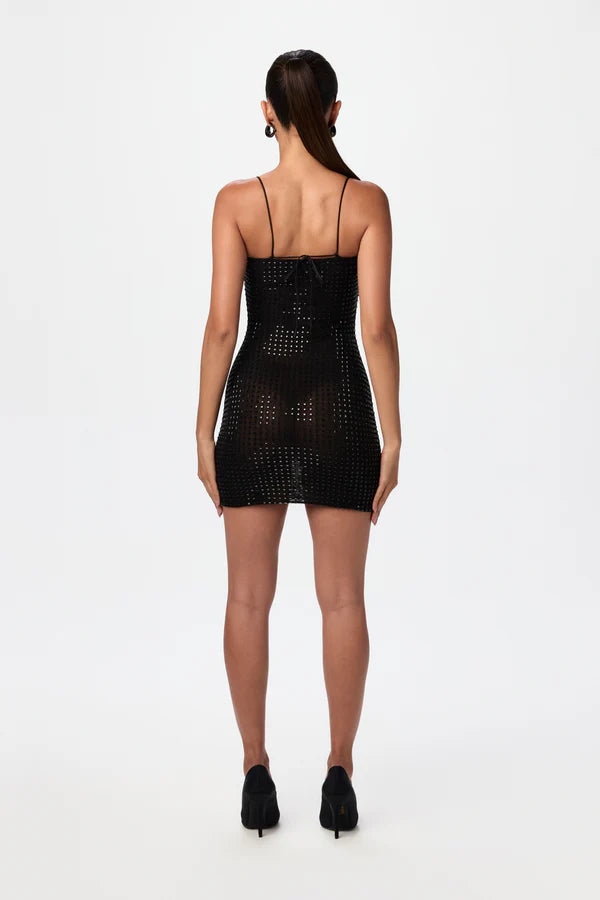 Black Crystal Mini Dress