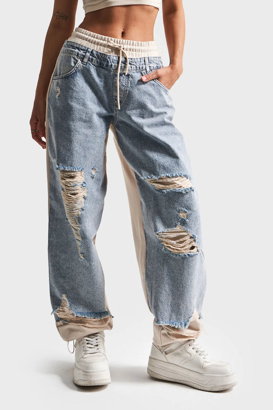 Ripped Denim Sweats